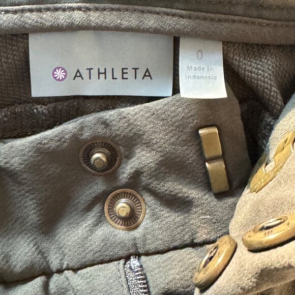ATHLETA Wander Skinny Ankle Zip Olive Pants 349953-03 Women's Size 0 Nylon - Picture 2 of 16